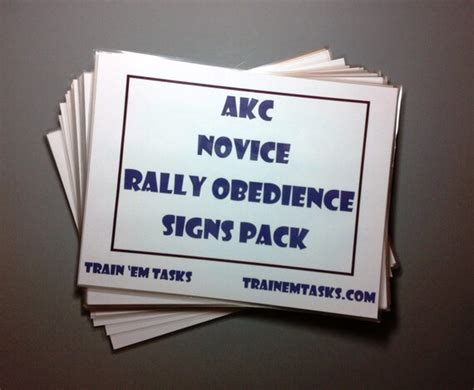 Akc Novice Rally Signs Printable